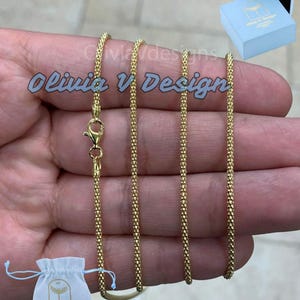14K Gold Vermeil Sterling Silver Popcorn Chain - Italian Made
