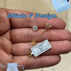 IGI Certified 1.50 Carat Lab Grown Diamond Studs: 14k Yellow Gold Screw Back Earrings