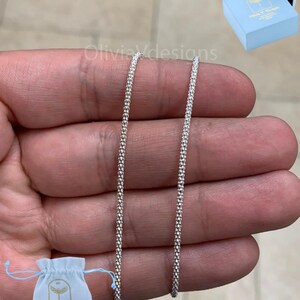 1.8mm ITALY 925 SOLID Sterling Silver Popcorn Chain Necklace