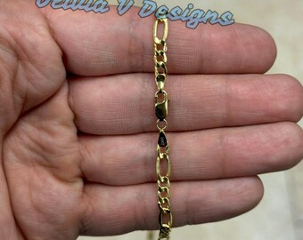 14Kイエローゴールドフィガロチェーンネックレス - 4.50 mm - Etsy 日本