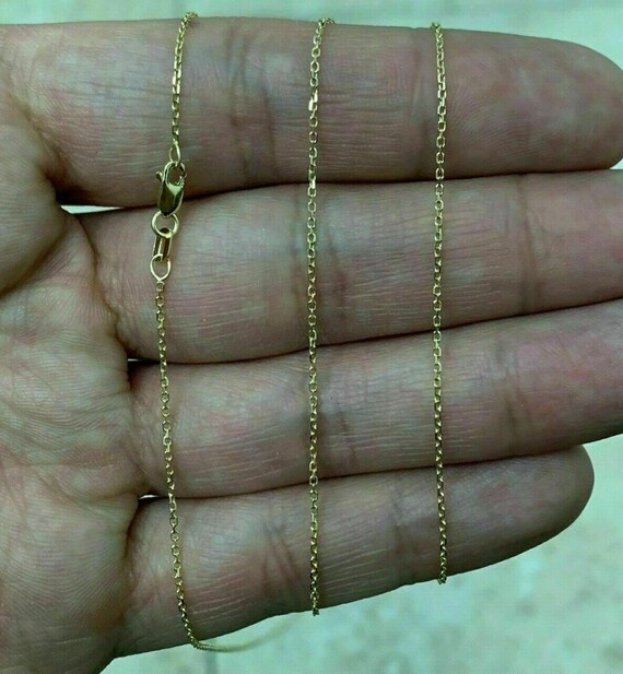 All Polished Round Rolo Chain Necklace Real Solid 14K Yellow Gold ALL SIZES