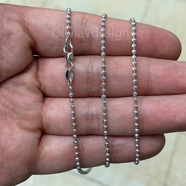 Sterling Silver Ball Chain Etsy