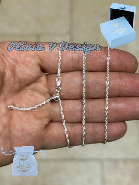 Collana Con Catena A Corda In Argento Sterling, Lunghezza 24 - Foto 13