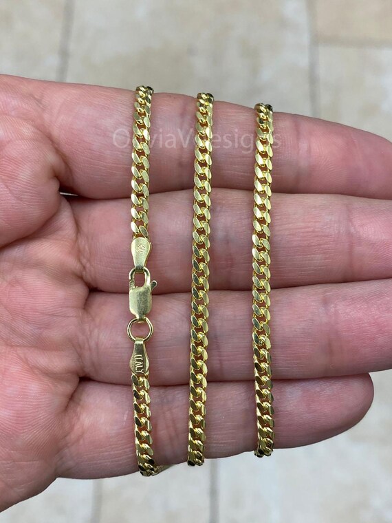 14k Yellow Gold Over 925 Sterling Silver Italian Chain Necklace