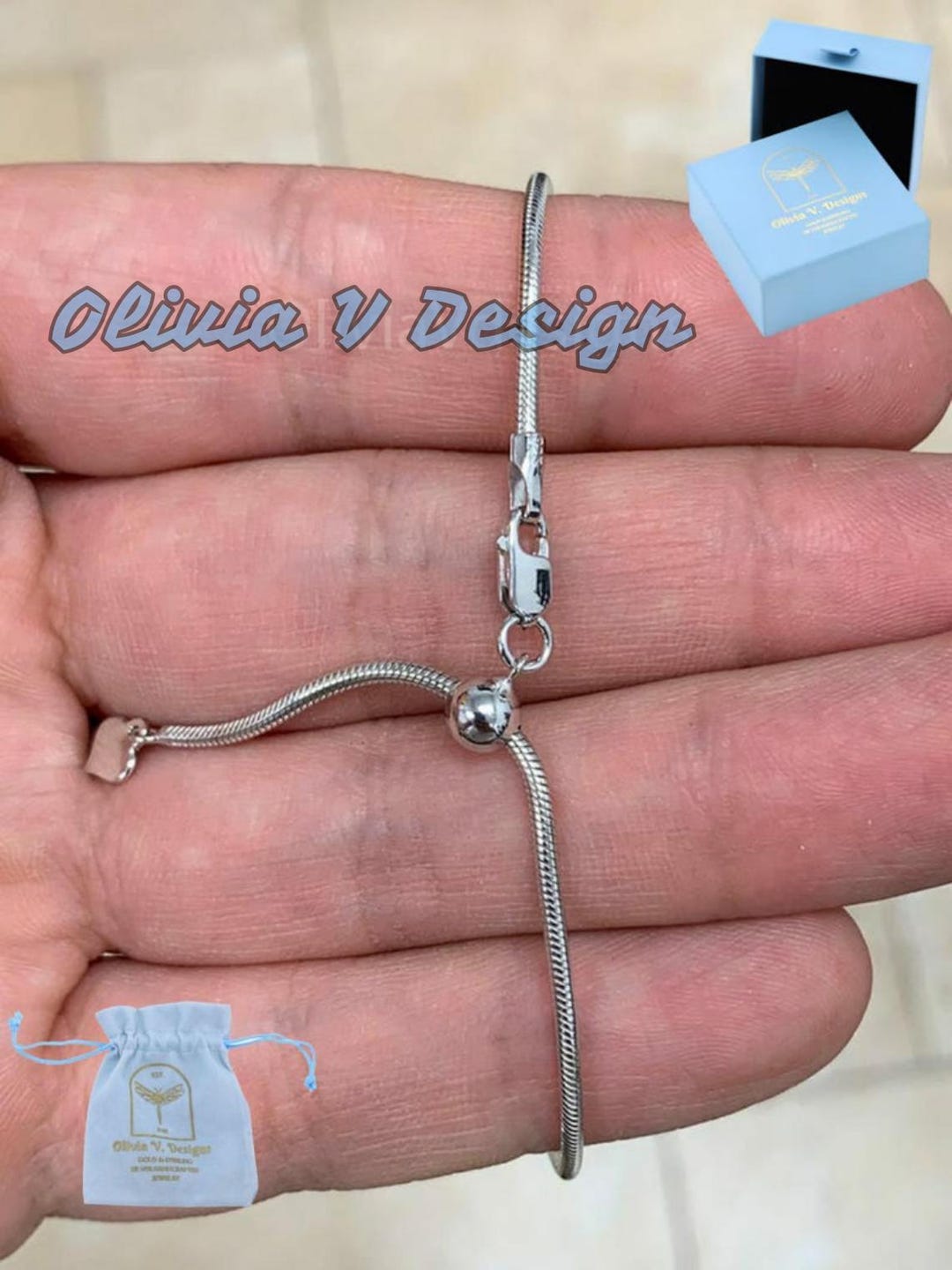 Collana A Catena A Forma Di Serpente In Argento 925 Rodio 50Cm - Foto 7