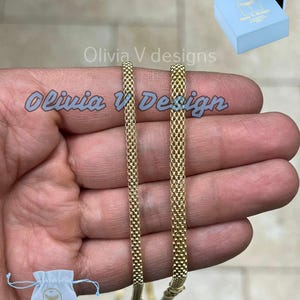 14K Gold Plated Sterling Silver Popcorn Chain - Italian Coreana Necklace