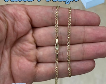 10K Yellow Gold Figaro Chain Necklace - 1.80MM