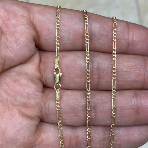 10K Yellow Gold Figaro Chain 1.80MM 16 