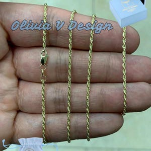 10K Gold Sparkle Rope Chain 1.5MM: Handmade Jewelry