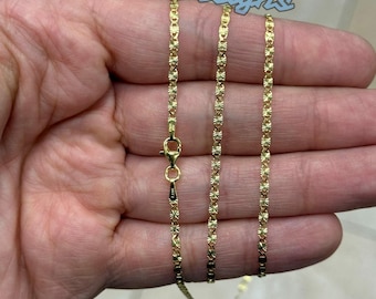 14k Gold Over Sterling Silver Valentino Chain - 2mm Italy
