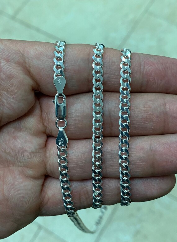 Curb 100-4MM .925 Sterling Silver Italian Link Chain