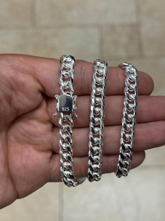 Silverly Collana Uomo In Argento 925 – Catena Cubana Grossa Da 10mm, Lunghezza 46cm, Regalo In Confezione - 2
