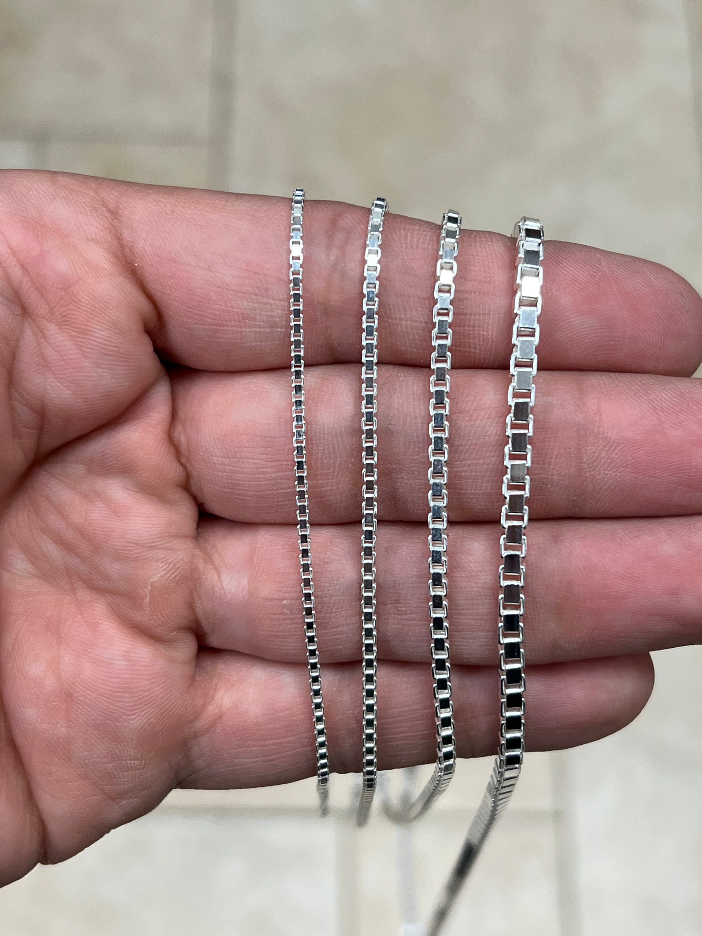 Silver Box Chain 1.2mm 1.5mm 1.8mm 2mm 3mm 4mm 4.5mm -  Denmark