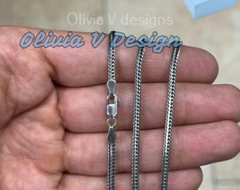 925 Sterling Silver Foxtail Chain: Oxidized Bali Necklace - Etsy