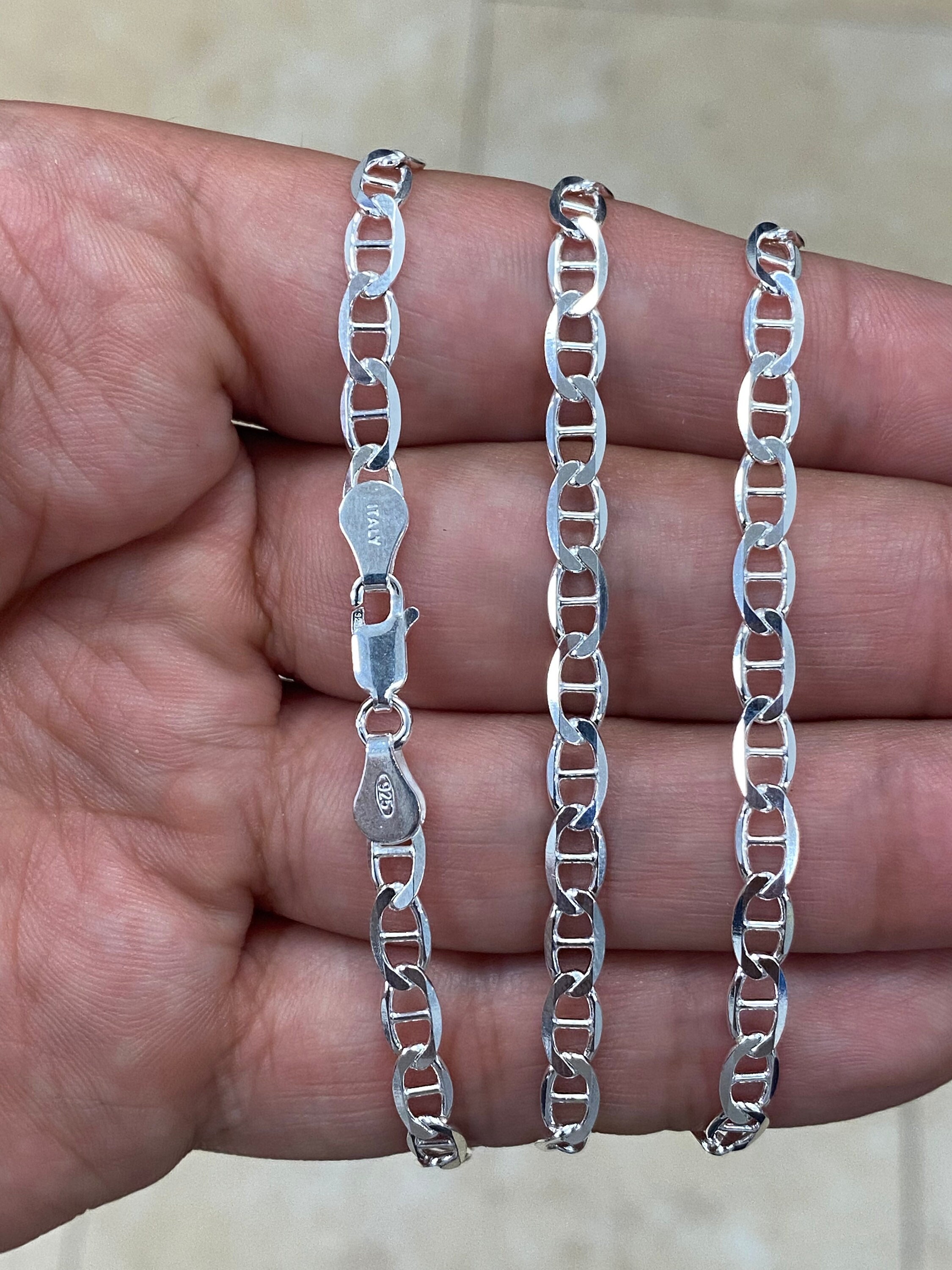 925 Sterling Silver 4.5mm Flat Mariner Link Anchor Chain - Etsy Canada