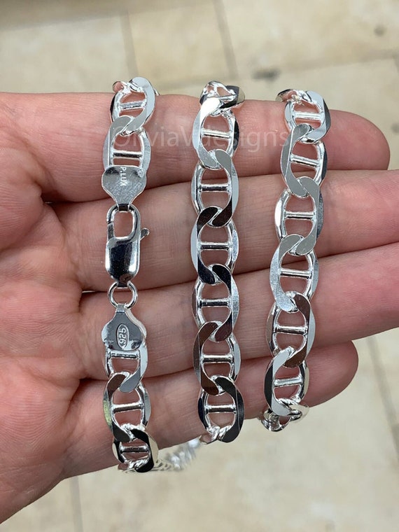 Silver 7.7mm Men's Gunmetal Anchor Chain Bracelet | Parris Jewelers |  Hattiesburg, MS