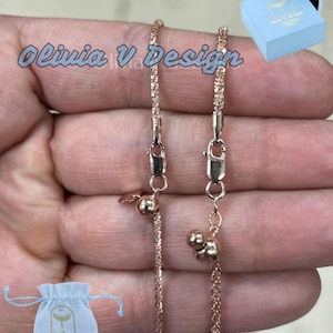 Adjustable Rose Gold Over Sterling Silver Margarita Chain Necklace