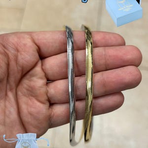 925 Sterling Silver Reversible Silver & Gold Omega Chain Two Tone Necklace 6mm, 16&#39;&#39; 18&#39;&#39; 20&#39;&#39;, Made In Italy