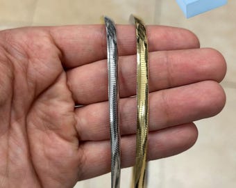 Reversible Sterling Silver Omega Chain Necklace: Two Tone, Made in Italy