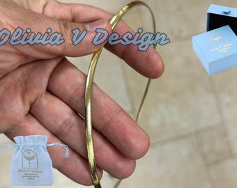 Sterling Silver Reversible Omega Chain Necklace: Two Tone, Made in Italy