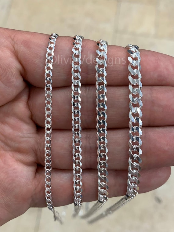 Sterling Silver Miami Cuban Link Chain - Genuine Italian Made 3mm / 20