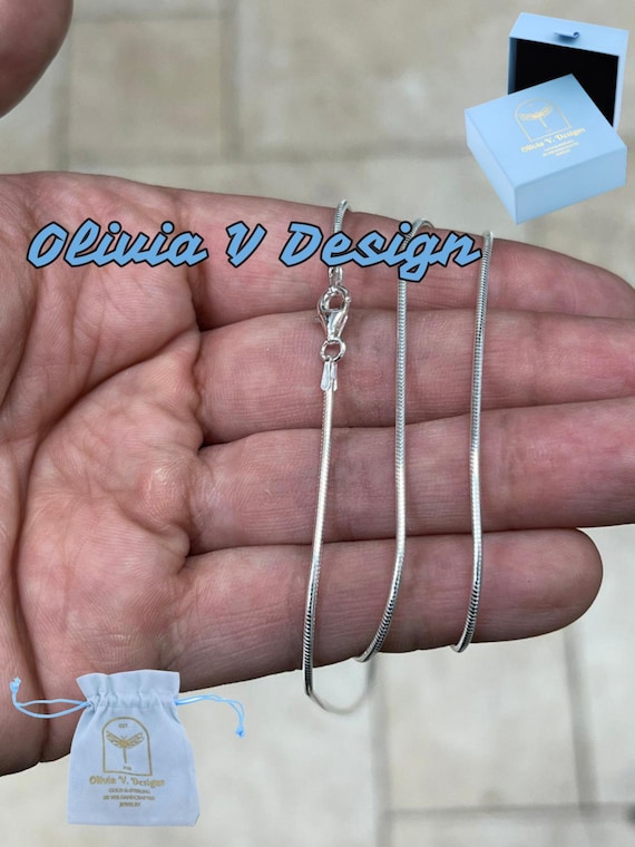 ソリッド925スターリングシルバースネークチェーンネックレス - 1.4 mm 