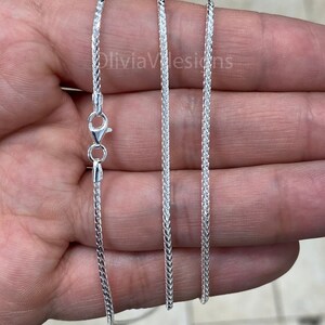 Genuine Solid 925 Sterling Silver 1.50mm Franco Wheat  Foxtail Chain 16'' 18'' 20'' 22'' 24'' 30''  Lowest Price  PLUX /Gift