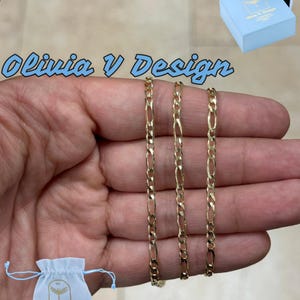 14K Yellow Gold Figaro Chain Necklace - 3.00MM Solid Gold