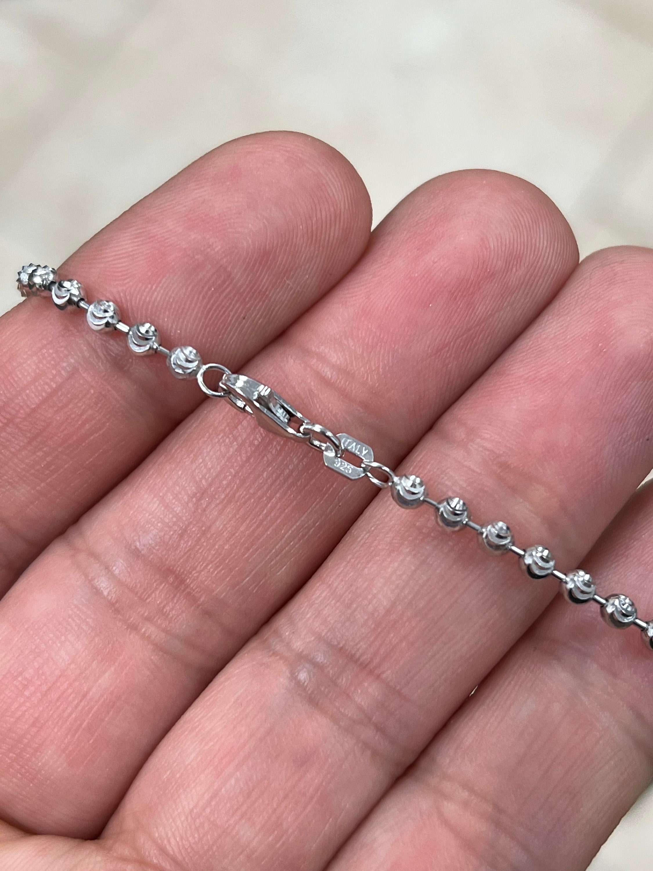 Sterling silver 2024 moon cut chain