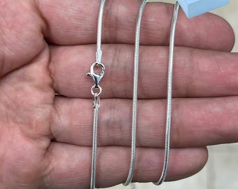 thumbnail image 2 of 925 Solid Silver Italian Flexible Snake Chain Necklace – Sterling Silver, Multiple Lengths & Widths 2 of 3