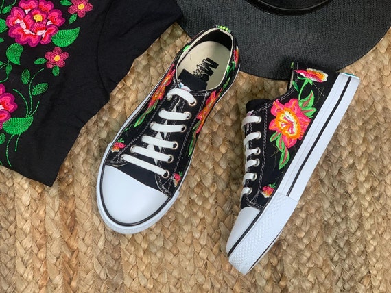 Embroidered floral hotsell shoes