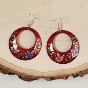 Hand painted Mexican earrings different colors/ sizes Aretes pintados a mano diferente sizes y colores image 8