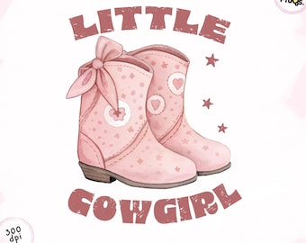 Pink Cowgirl Boots PNG: Watercolor Clipart (Digital Download