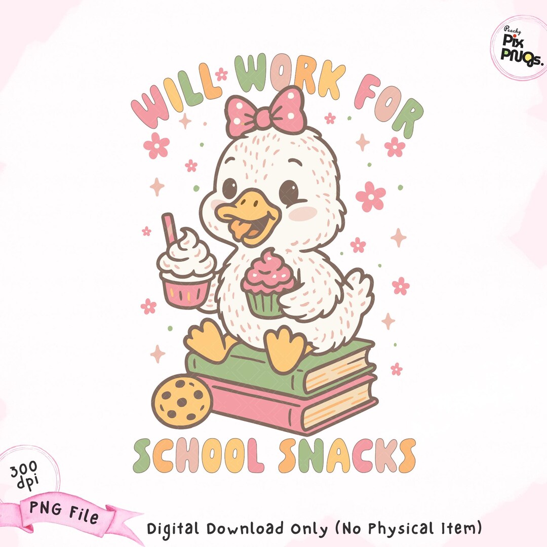 Cute Goose School Snacks PNG, Funny Back to School Digital Download ...