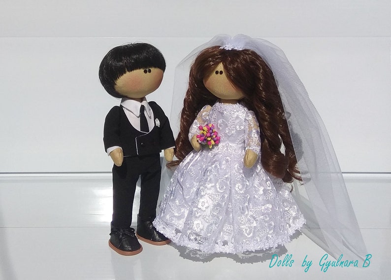 Doll bride and groom Wedding doll Engagement present Handmade Etsy