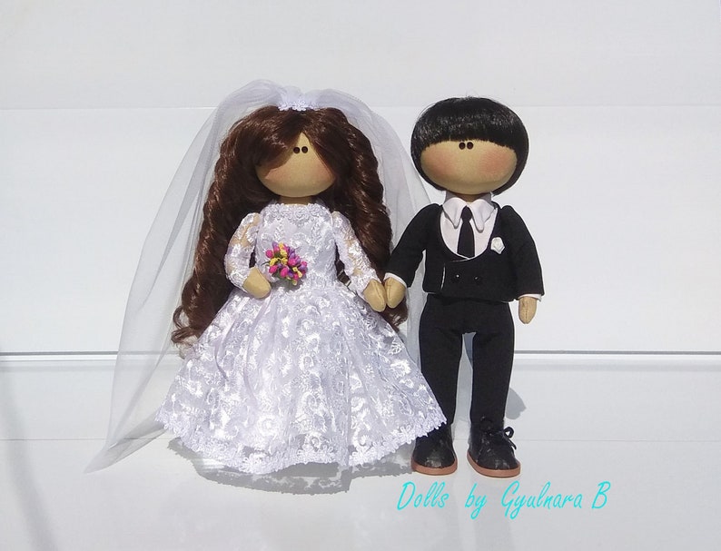Doll bride and groom Wedding doll Engagement present Handmade Etsy