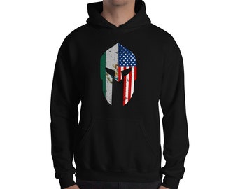 Mexican American Spartan Warrior Helmet Chicano Pride Mexico Heritage Unisex Hoodie