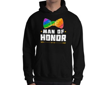 Man of Honor LGBTQ+ Wedding Pride Gay Bachelor Party Unisex Hoodie