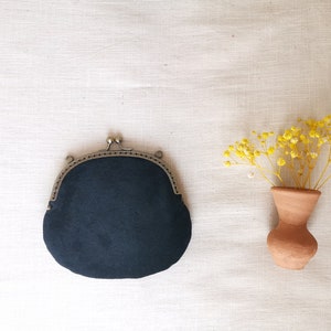 Black Velvet Coin Purse | Clasp Purse | Kiss Lock Card Holder