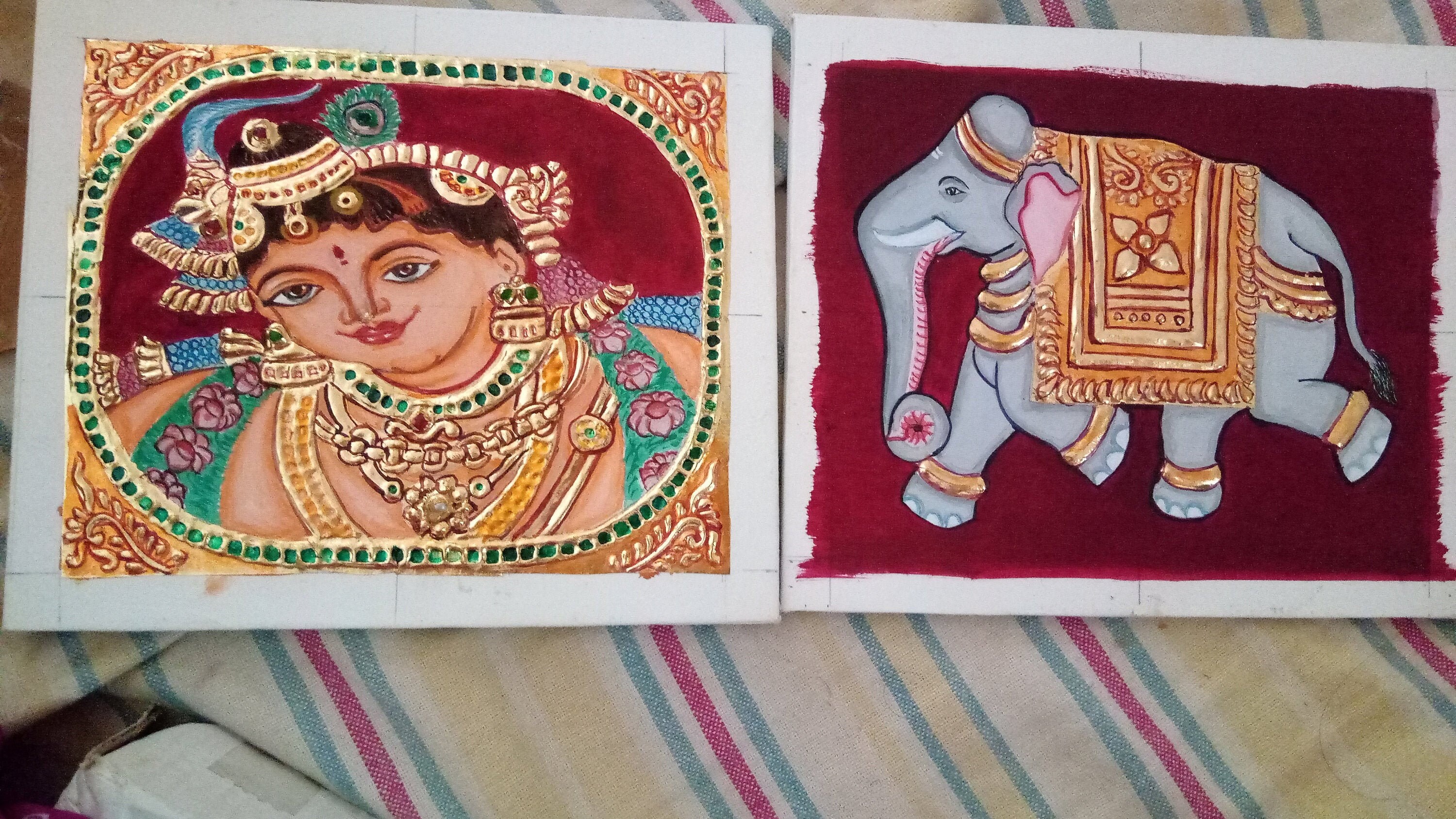 Empfohlener Titel Miniatur Tanjore Malerei Von Sri Krishna Etsy