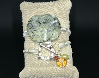 Mayan db couture Pearl and Pewter Bracelet