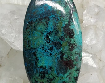 Natural Azurite Chrysocolla Stone, Top Quality Stone Oval Stone Cabochon 47x24x5mm Natural Blue Color. Flat Back Stone