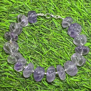 Bracelet Réglable En Citrine Et Améthyste - Perles Facettées 3,5-4 Mm, Fermoir Plaqué Argent, 17,8 Cm