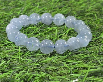 Bracciale Elastico In Sfere Di Acquamarina Naturale - TENET - Foto 13