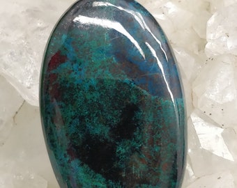 Natural Azurite Chrysocolla Stone, Top Quality Stone Oval Stone Cabochon 40x23x5mm Natural Blue Color. Flat Back Stone