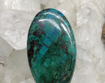 Natural Azurite Chrysocolla Stone, Top Quality Stone Oval Stone Cabochon 39x23x7mm Natural Blue Color. Flat Back Stone