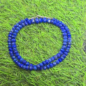 Natuurlijke AAA++ kwaliteit lapis lazuli-ketting 6-9 mm rondel en gefacetteerde 16 inch ketting voor mooie vrouwen, meisjes, GF volwassenen.