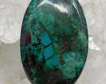 Natural Azurite Chrysocolla Stone, Top Quality Stone Oval Stone Cabochon 38x25x6mm Natural Blue Color. Flat Back Stone