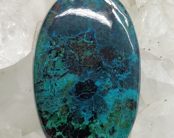 Natural Azurite Chrysocolla Stone, Top Quality Stone Oval Stone Cabochon 34x21x6mm Natural Blue Color. Flat Back Stone
