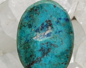 Natural Azurite Chrysocolla Stone, Top Quality Stone Oval Stone Cabochon 22x16x5mm Natural Blue Color. Flat Back Stone